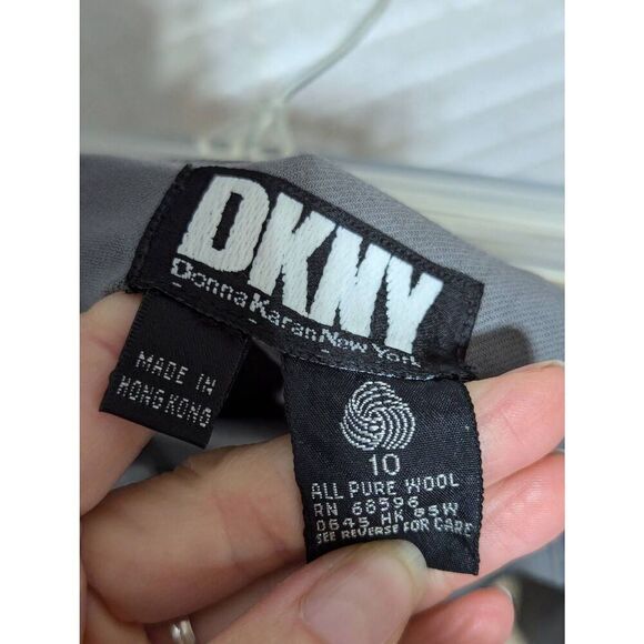 DKNY Women's Green Solid Pure Wool Blazer Jacket & Pencil Skirt Suit Set Size 10 - Picture 7 of 9